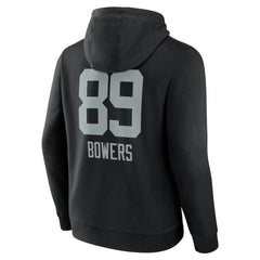 Brock Bowers  Name & Number Team Wordmark Pullover Hoodie - Las Vegas Raiders