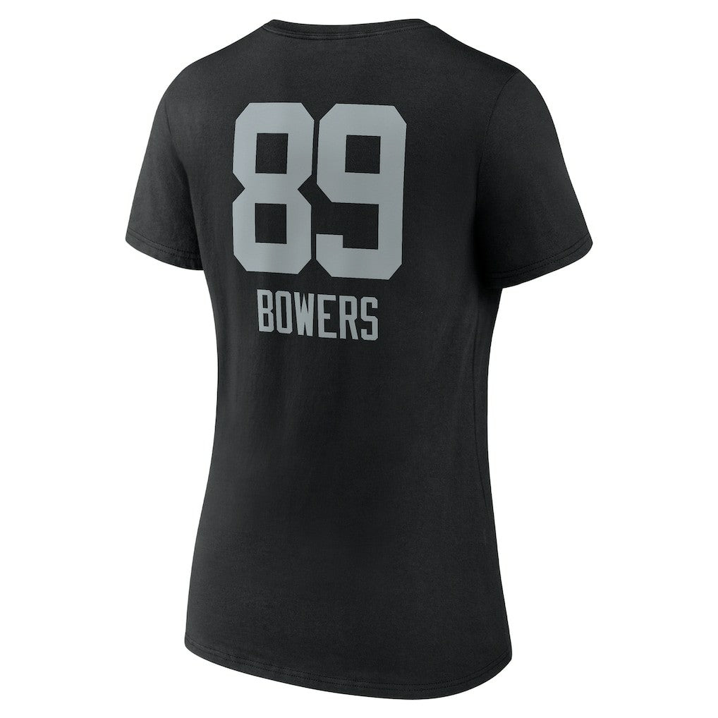 Brock Bowers  Women's Name & Number Team Wordmark V-Neck T-Shirt - Las Vegas Raiders
