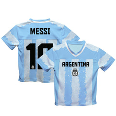 Lionel Messi Argentina National Team Vive La Fete Football Jersey -  Light Blue