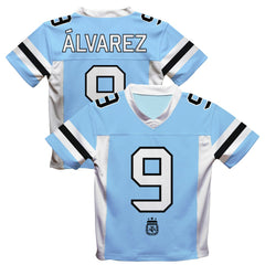 Julián Álvarez Argentina National Team Vive La Fete Football Jersey -  Light Blue