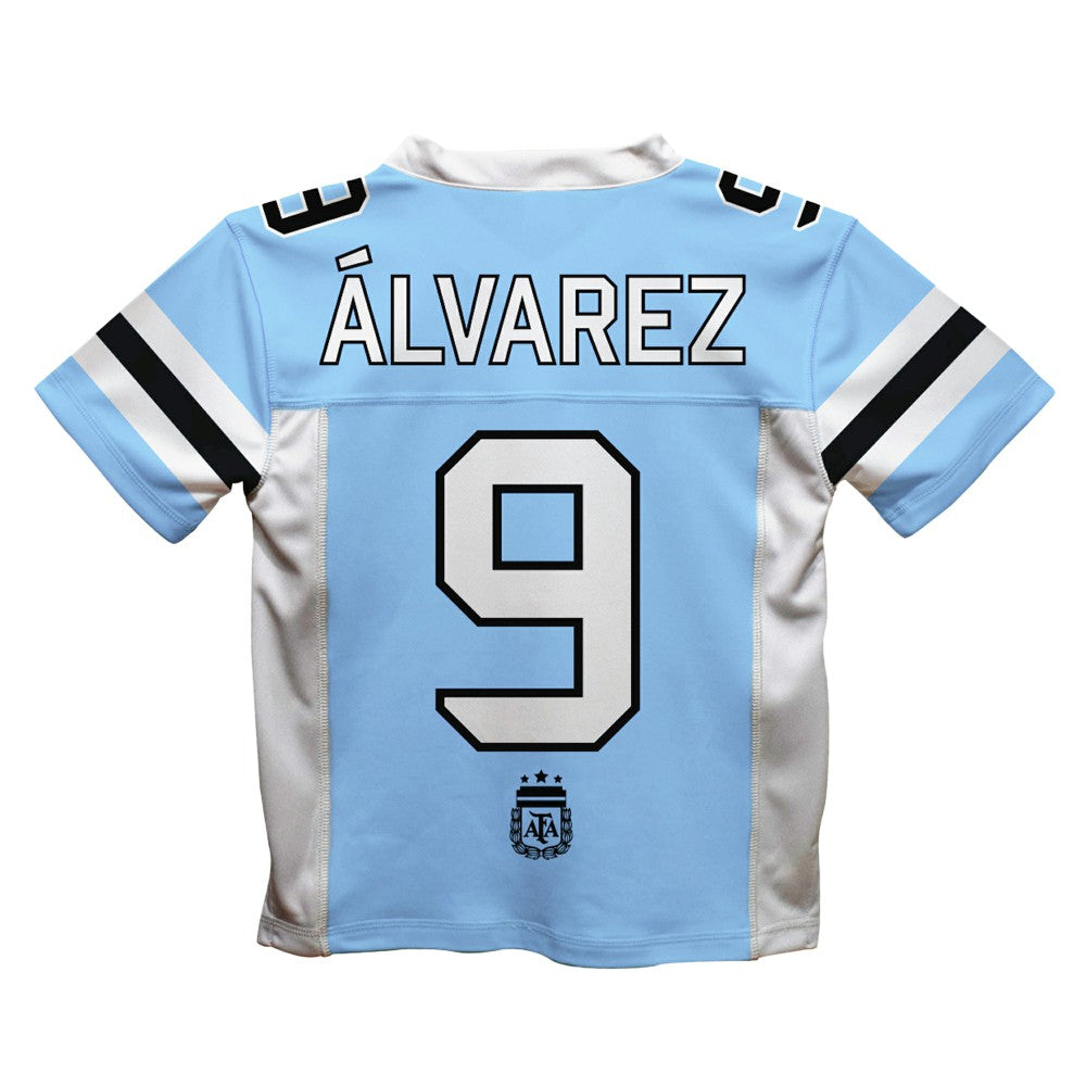 Julián Álvarez Argentina National Team Vive La Fete Football Jersey -  Light Blue