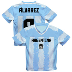 Julián Álvarez Argentina National Team Vive La Fete Football Jersey -  Light Blue