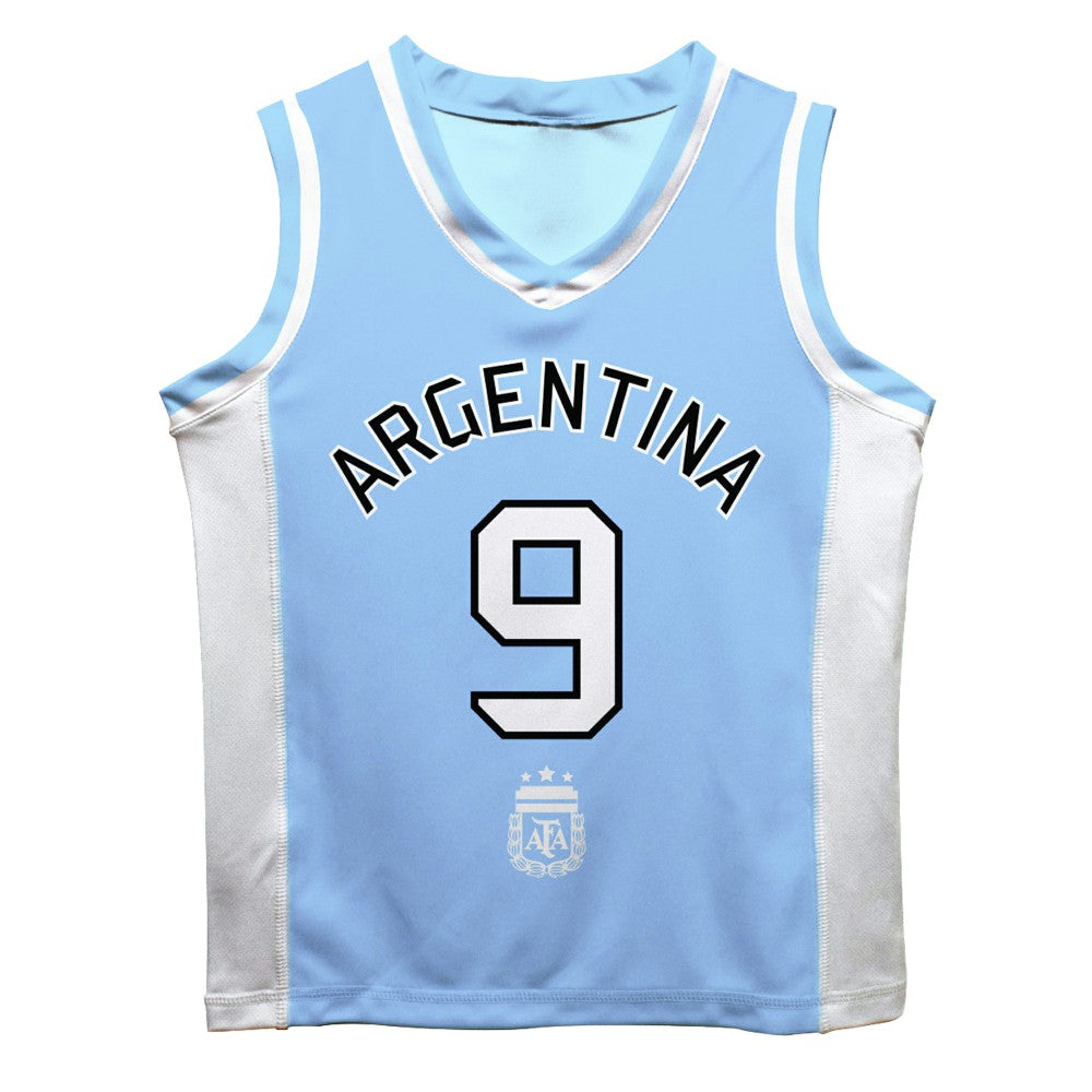 Julián Álvarez Argentina National Team Vive La Fete Mesh Basketball Jersey -  Light Blue