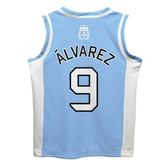 Julián Álvarez Argentina National Team Vive La Fete Mesh Basketball Jersey -  Light Blue
