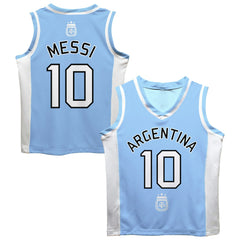 Lionel Messi Argentina National Team Vive La Fete Mesh Basketball Jersey -  Light Blue