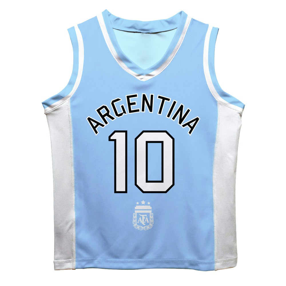 Lionel Messi Argentina National Team Vive La Fete Mesh Basketball Jersey -  Light Blue