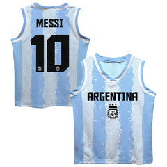 Lionel Messi Argentina National Team Vive La Fete Mesh Basketball Jersey -  Light Blue