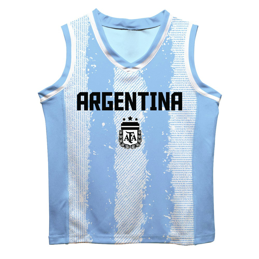 Lionel Messi Argentina National Team Vive La Fete Mesh Basketball Jersey -  Light Blue