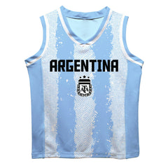 Lionel Messi Argentina National Team Vive La Fete Mesh Basketball Jersey -  Light Blue
