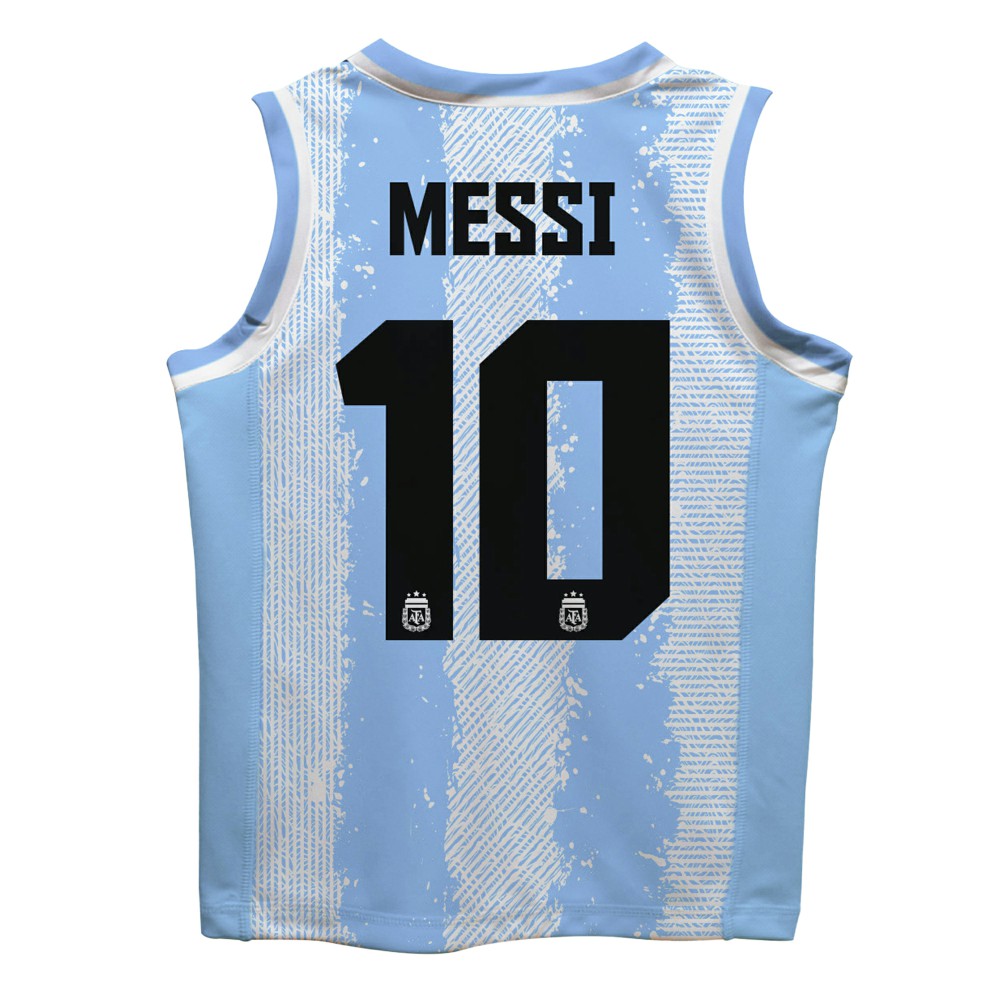 Lionel Messi Argentina National Team Vive La Fete Mesh Basketball Jersey -  Light Blue