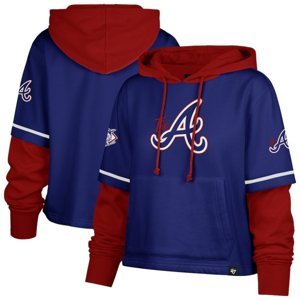 MLB Atlanta Braves '47 Women's City Connect Shortstop Cropped Pullover Hoodie