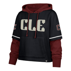 MLB Cleveland Guardians '47 Women's City Connect Shortstop Cropped Pullover Hoodie