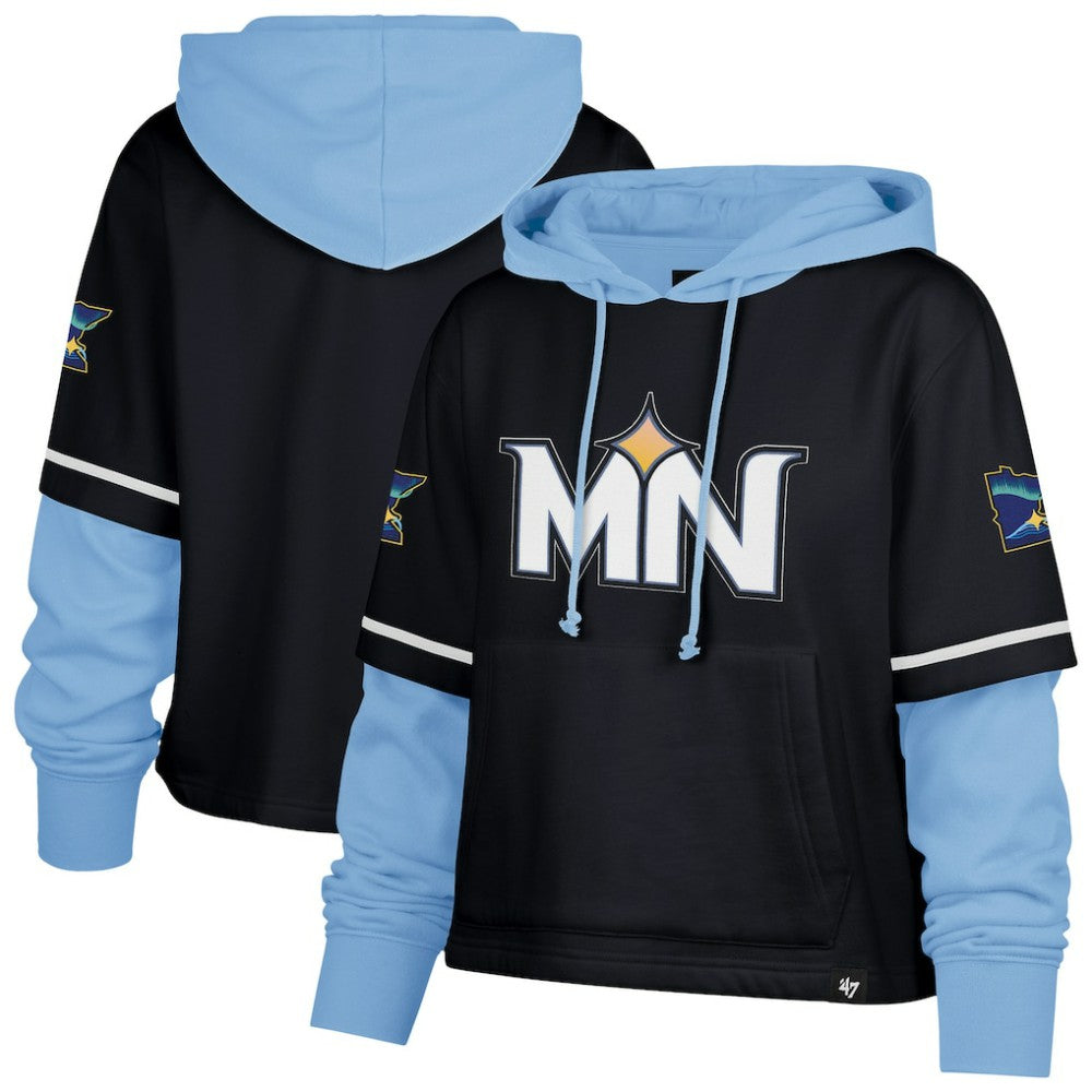 MLB Minnesota Twins '47 Women's City Connect Shortstop Cropped Pullover Hoodie