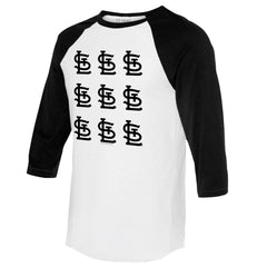 MLB St. Louis Cardinals Tiny Turnip Women's Logo Grid 3/4 Sleeve Raglan T-Shirt