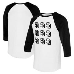 MLB San Diego Padres Tiny Turnip Women's Logo Grid 3/4 Sleeve Raglan T-Shirt