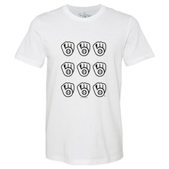 MLB Milwaukee Brewers Tiny Turnip Women's Logo Grid T-Shirt