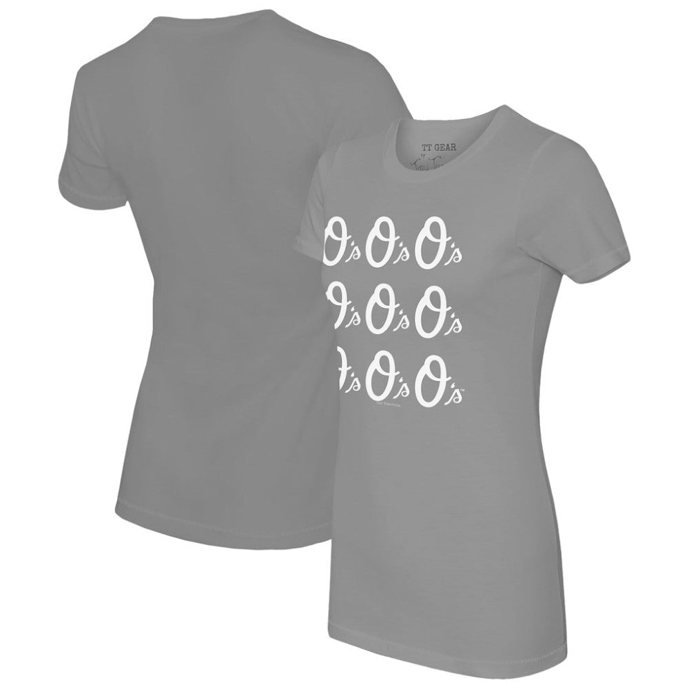 MLB Baltimore Orioles Tiny Turnip Women's Logo Grid  T-Shirt