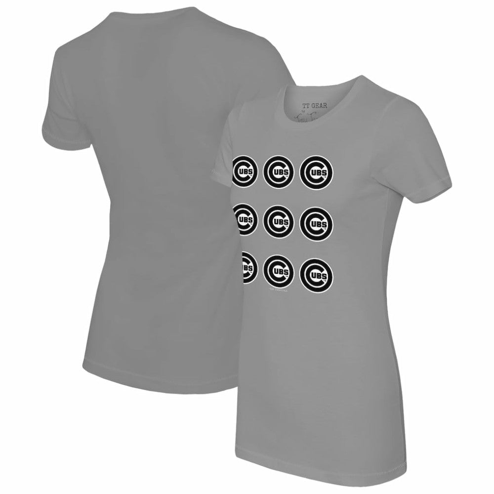 MLB Chicago Cubs Tiny Turnip Women's Logo Grid  T-Shirt
