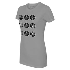 MLB Chicago Cubs Tiny Turnip Women's Logo Grid  T-Shirt