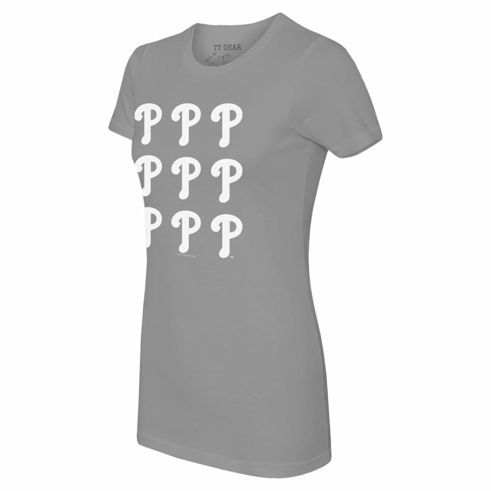 MLB Philadelphia Phillies Tiny Turnip Women's Logo Grid  T-Shirt
