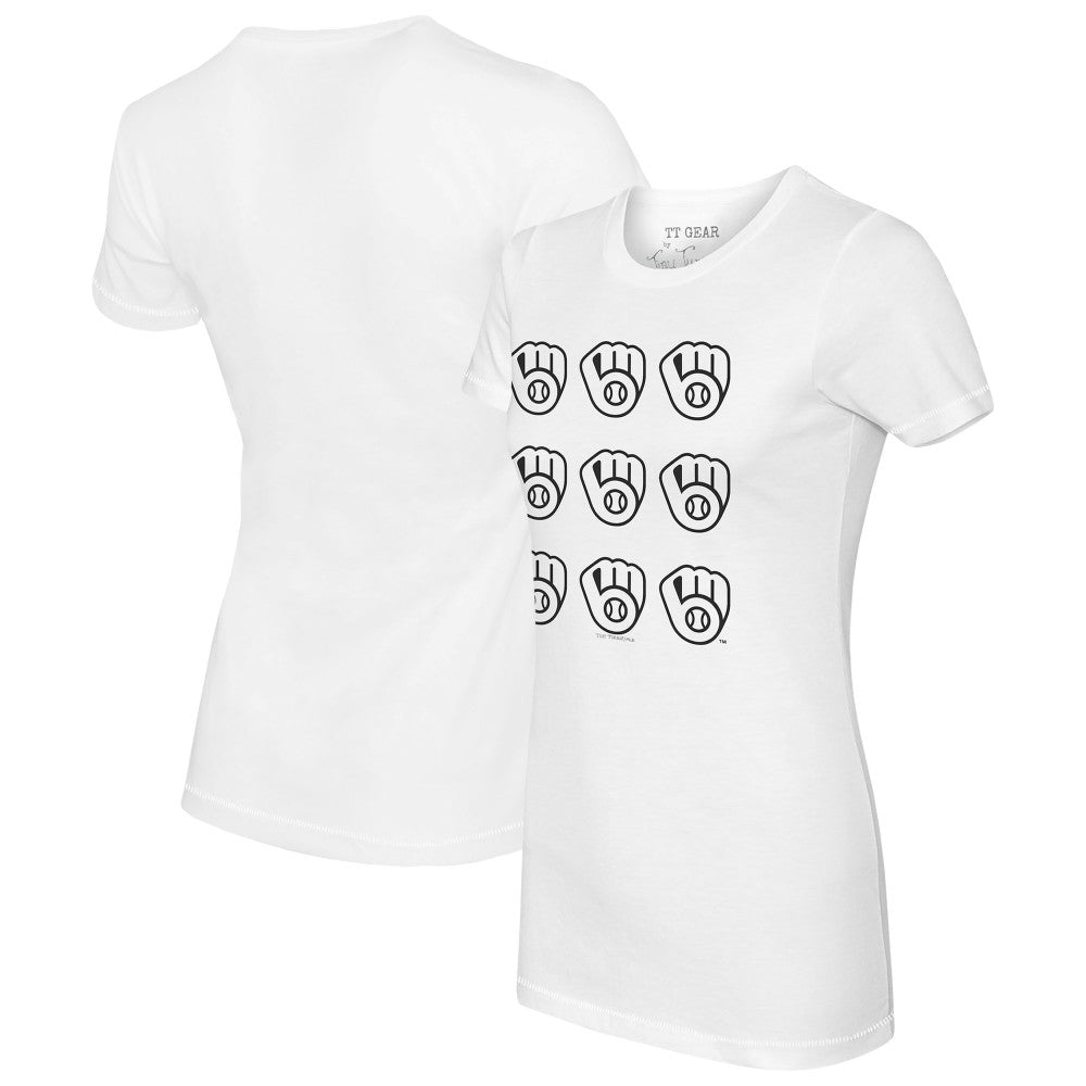 MLB Milwaukee Brewers Tiny Turnip Women's Logo Grid T-Shirt
