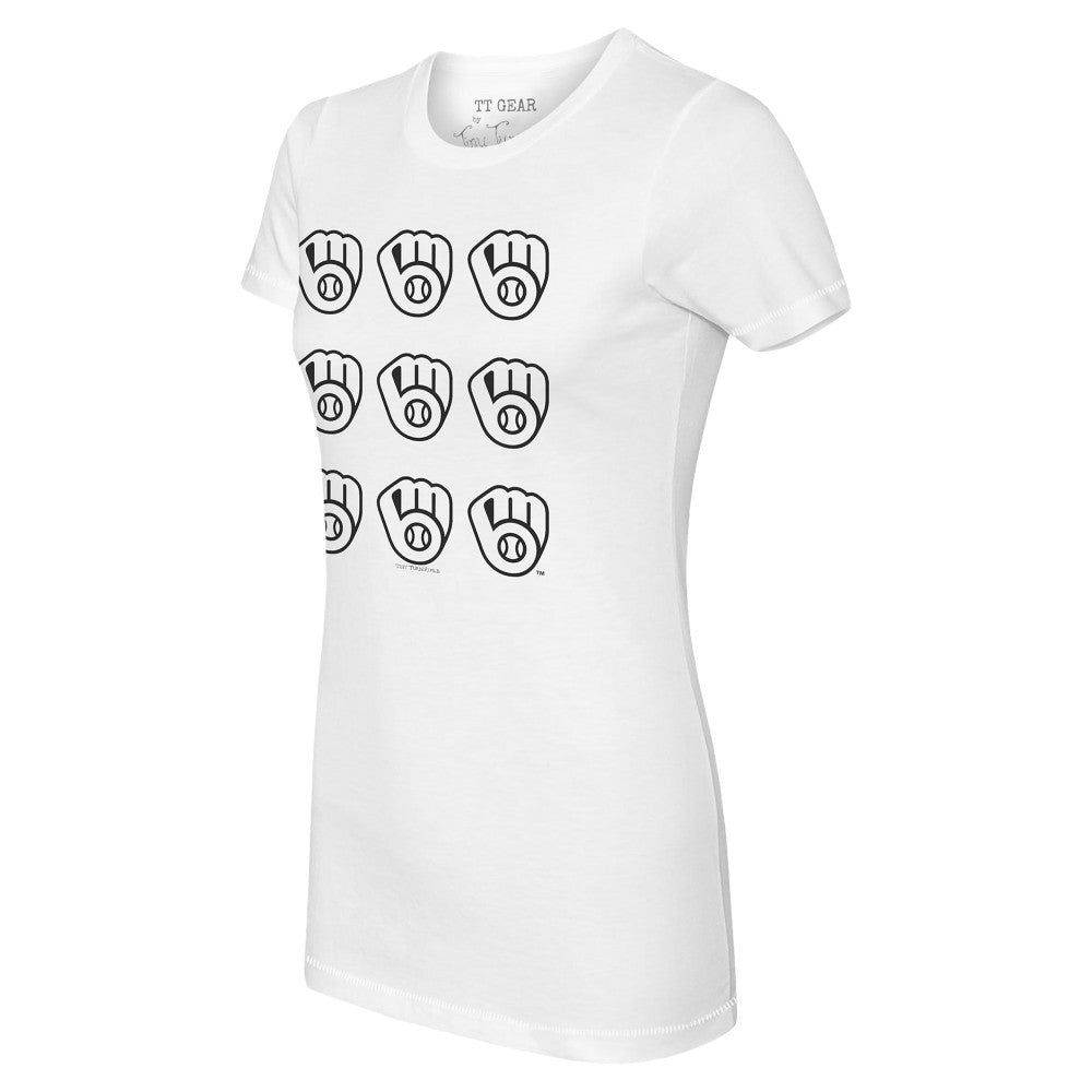MLB Milwaukee Brewers Tiny Turnip Women's Logo Grid T-Shirt
