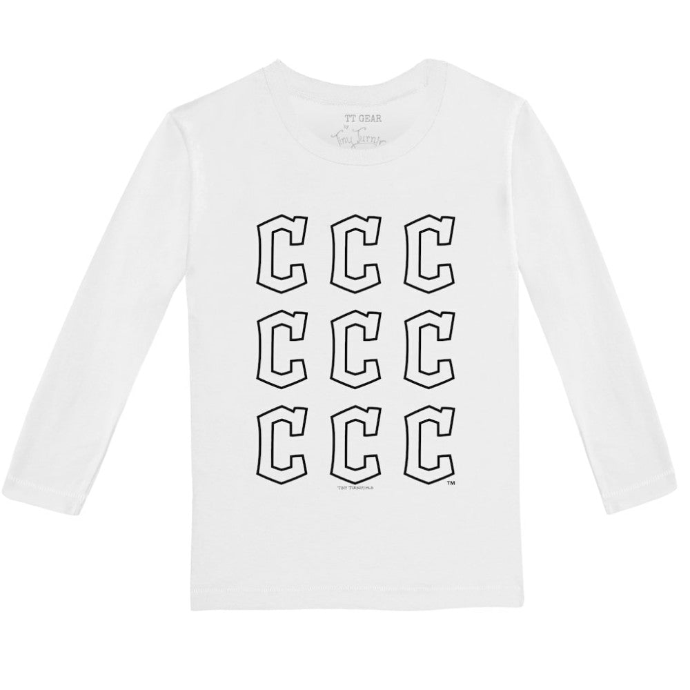 MLB Cleveland Guardians Tiny Turnip Youth Logo Grid Long Sleeve T-Shirt