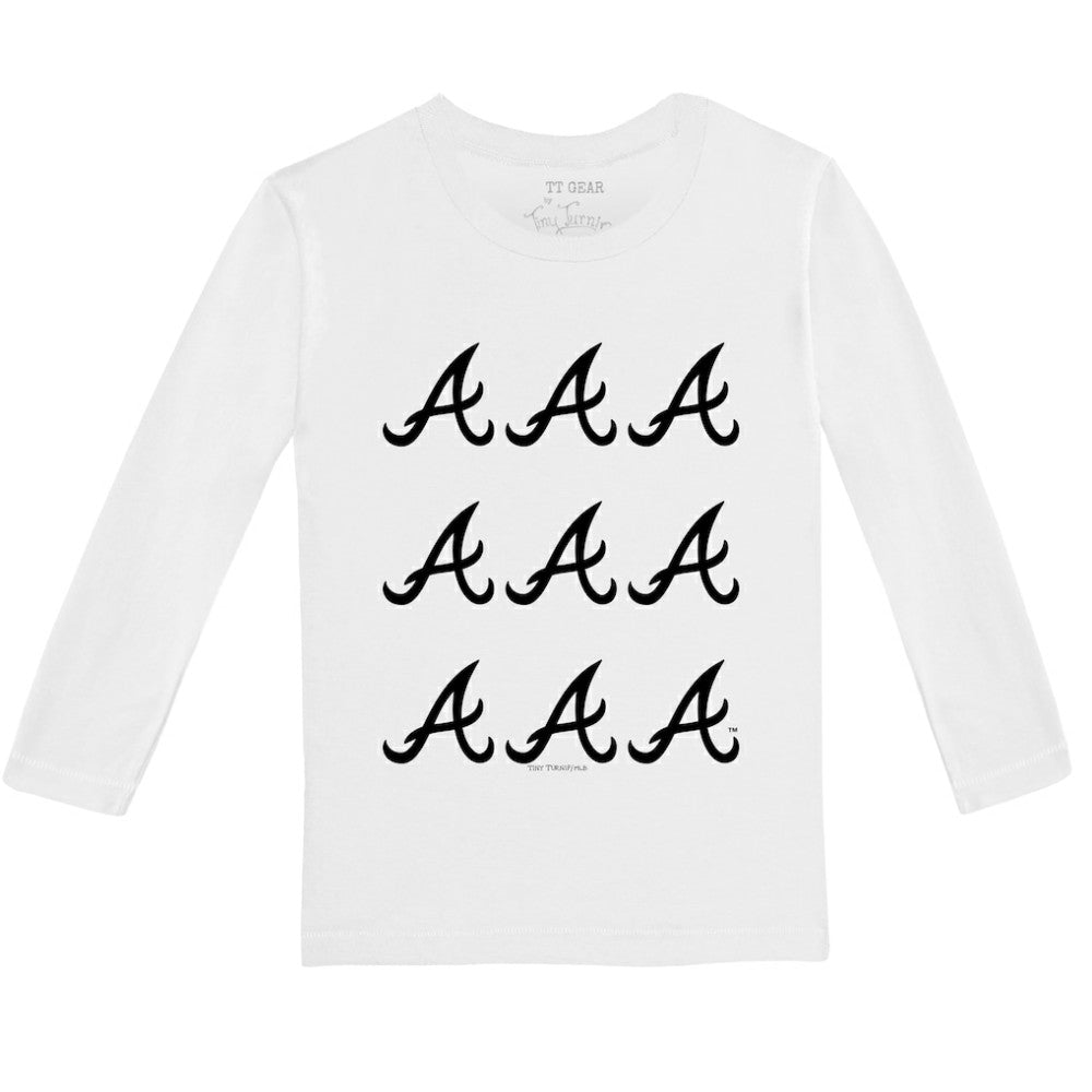 MLB Atlanta Braves Tiny Turnip Youth Logo Grid Long Sleeve T-Shirt