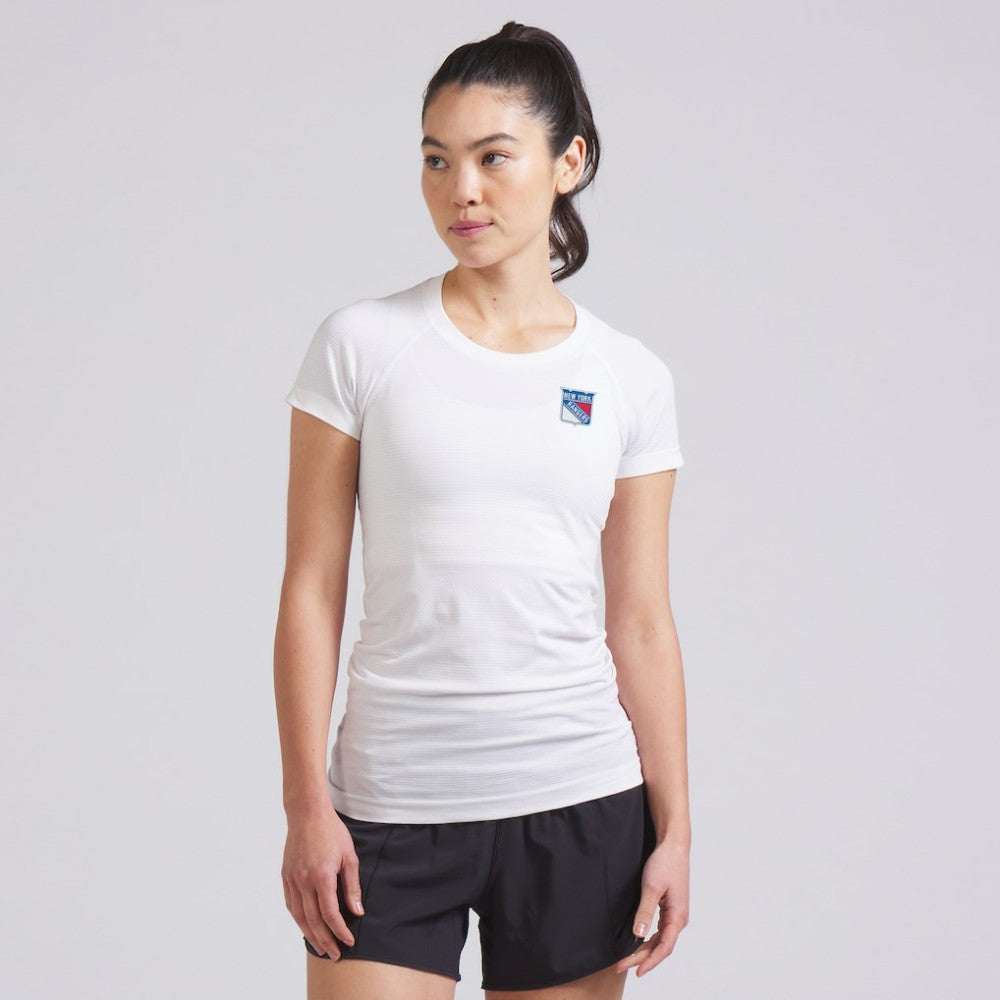 NHL White|White New York Rangers lululemon Women's Swiftly Tech Short-Sleeve Shirt 2.0