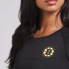NHL Black|Black Boston Bruins lululemon Women's Swiftly Tech Short-Sleeve Shirt 2.0