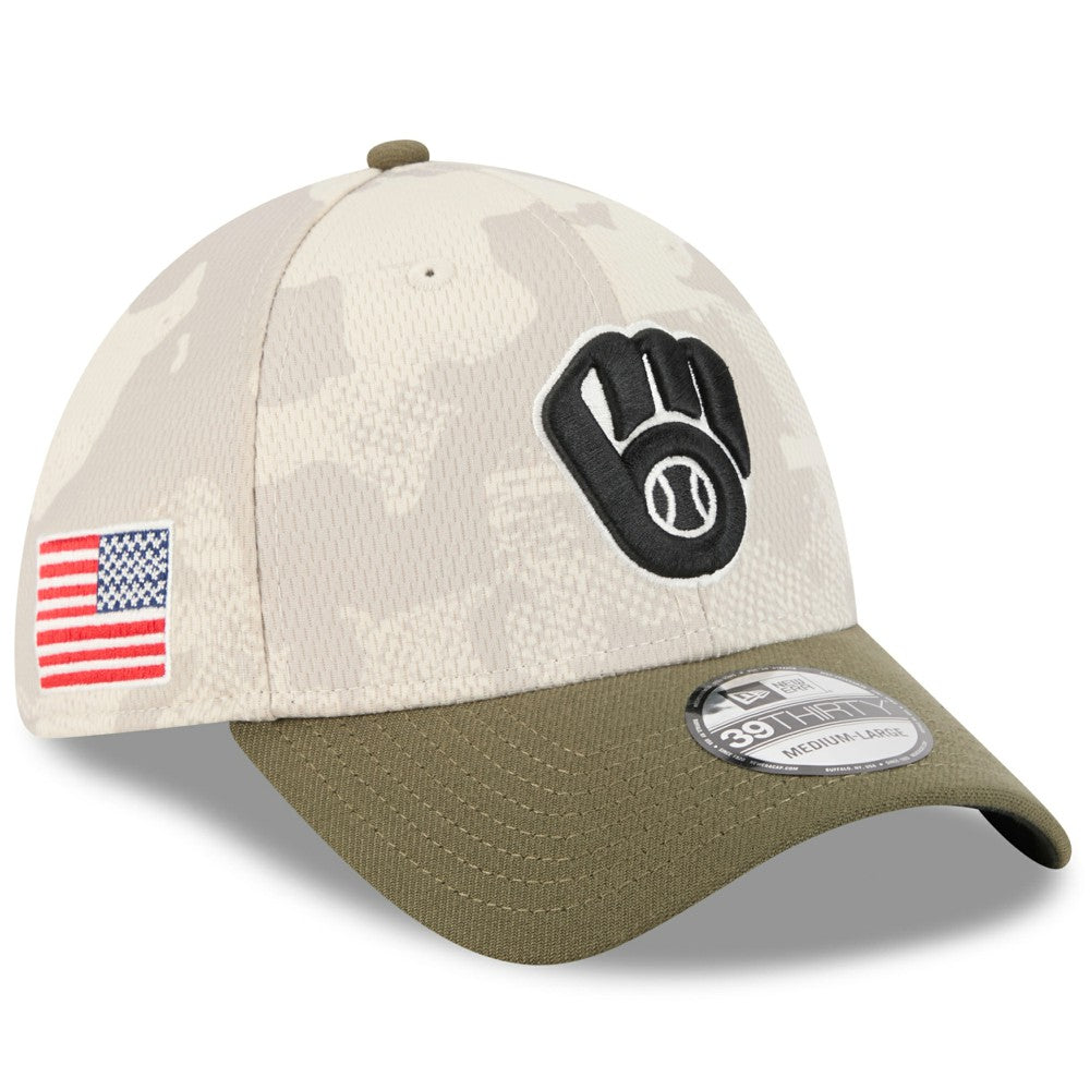 MLB Milwaukee Brewers New Era 2025 Armed Forces Day 39THIRTY Flex Hat