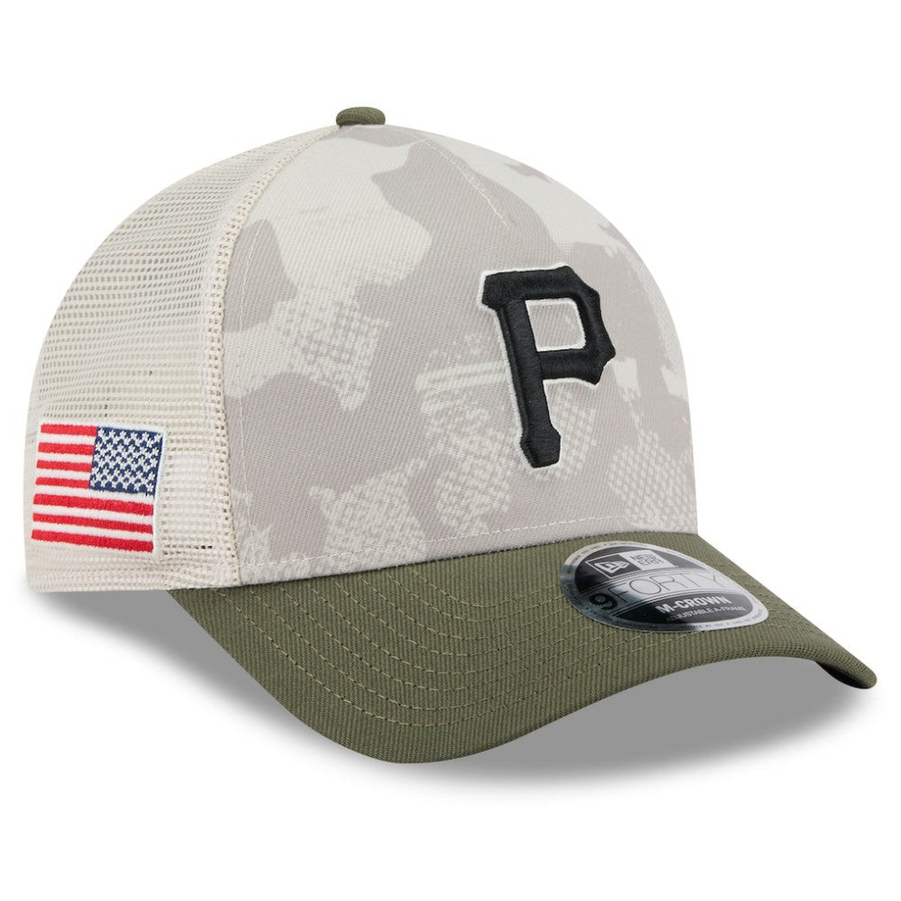 MLB Pittsburgh Pirates New Era 2025 Armed Forces Day 9FORTY M-Crown A-Frame Adjustable Hat