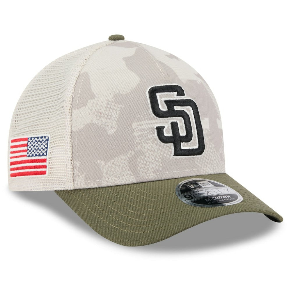 MLB San Diego Padres New Era 2025 Armed Forces Day 9FORTY M-Crown A-Frame Adjustable Hat