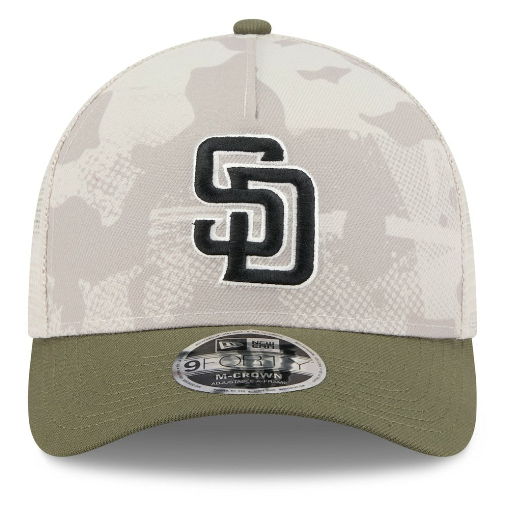 MLB San Diego Padres New Era 2025 Armed Forces Day 9FORTY M-Crown A-Frame Adjustable Hat