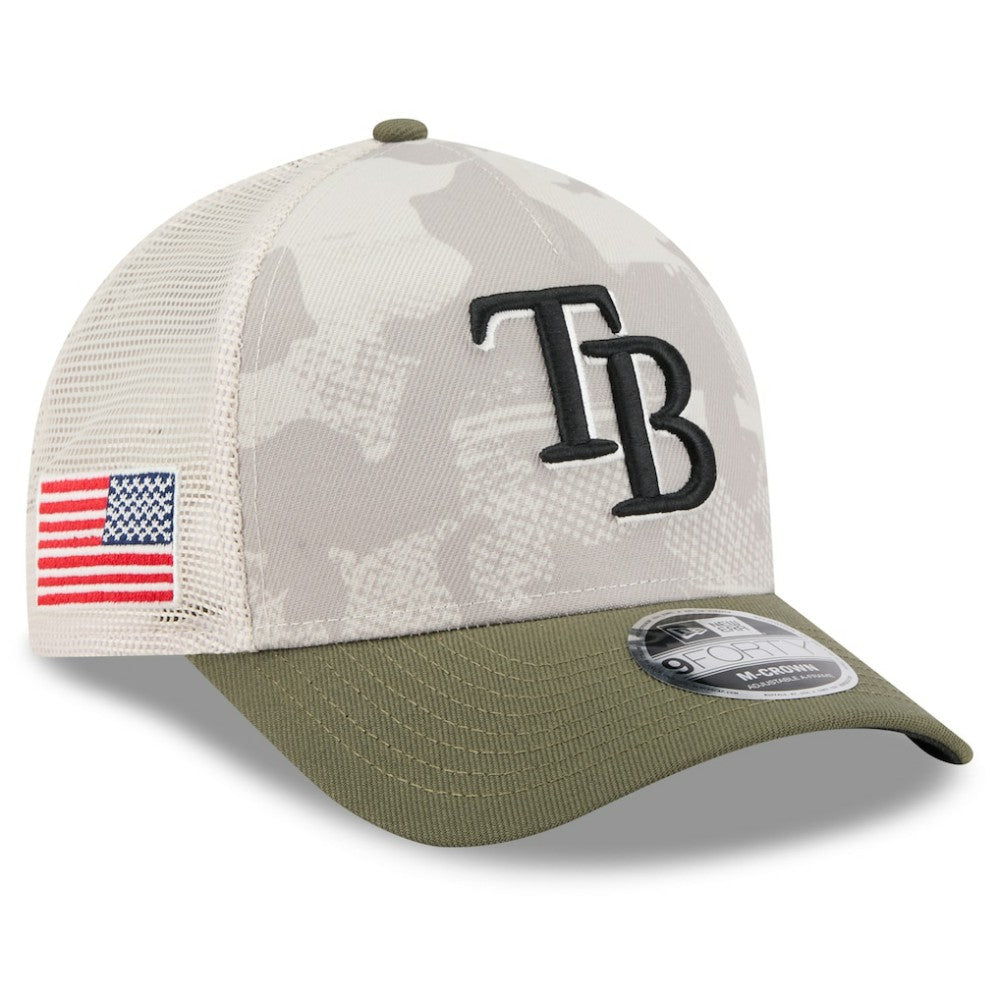 MLB Tampa Bay Rays New Era 2025 Armed Forces Day 9FORTY M-Crown A-Frame Adjustable Hat