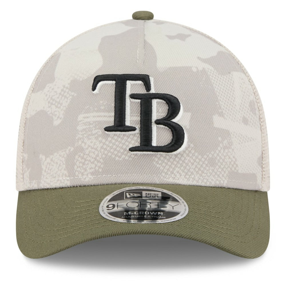 MLB Tampa Bay Rays New Era 2025 Armed Forces Day 9FORTY M-Crown A-Frame Adjustable Hat