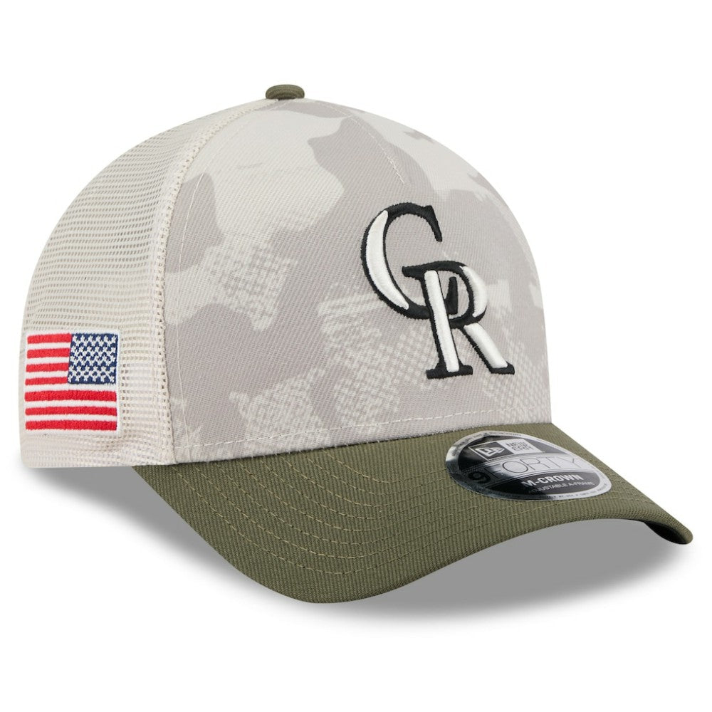 MLB Colorado Rockies New Era 2025 Armed Forces Day 9FORTY M-Crown A-Frame Adjustable Hat
