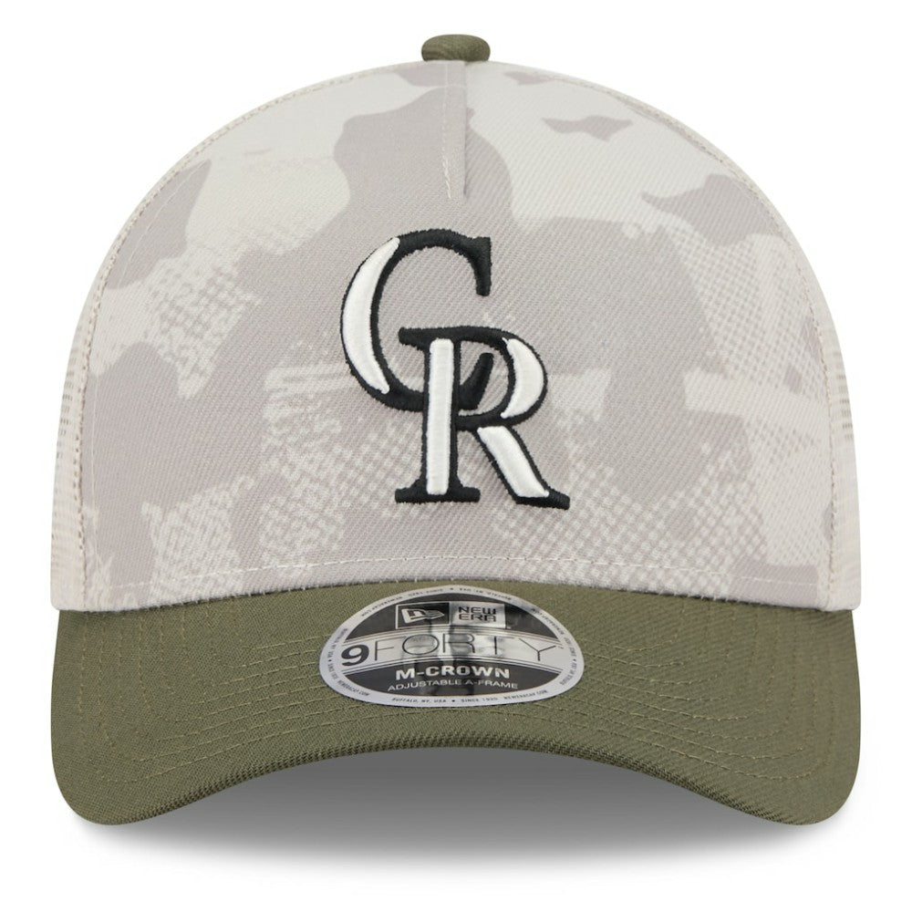 MLB Colorado Rockies New Era 2025 Armed Forces Day 9FORTY M-Crown A-Frame Adjustable Hat