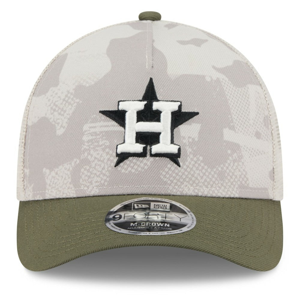 MLB Houston Astros New Era 2025 Armed Forces Day 9FORTY M-Crown A-Frame Adjustable Hat