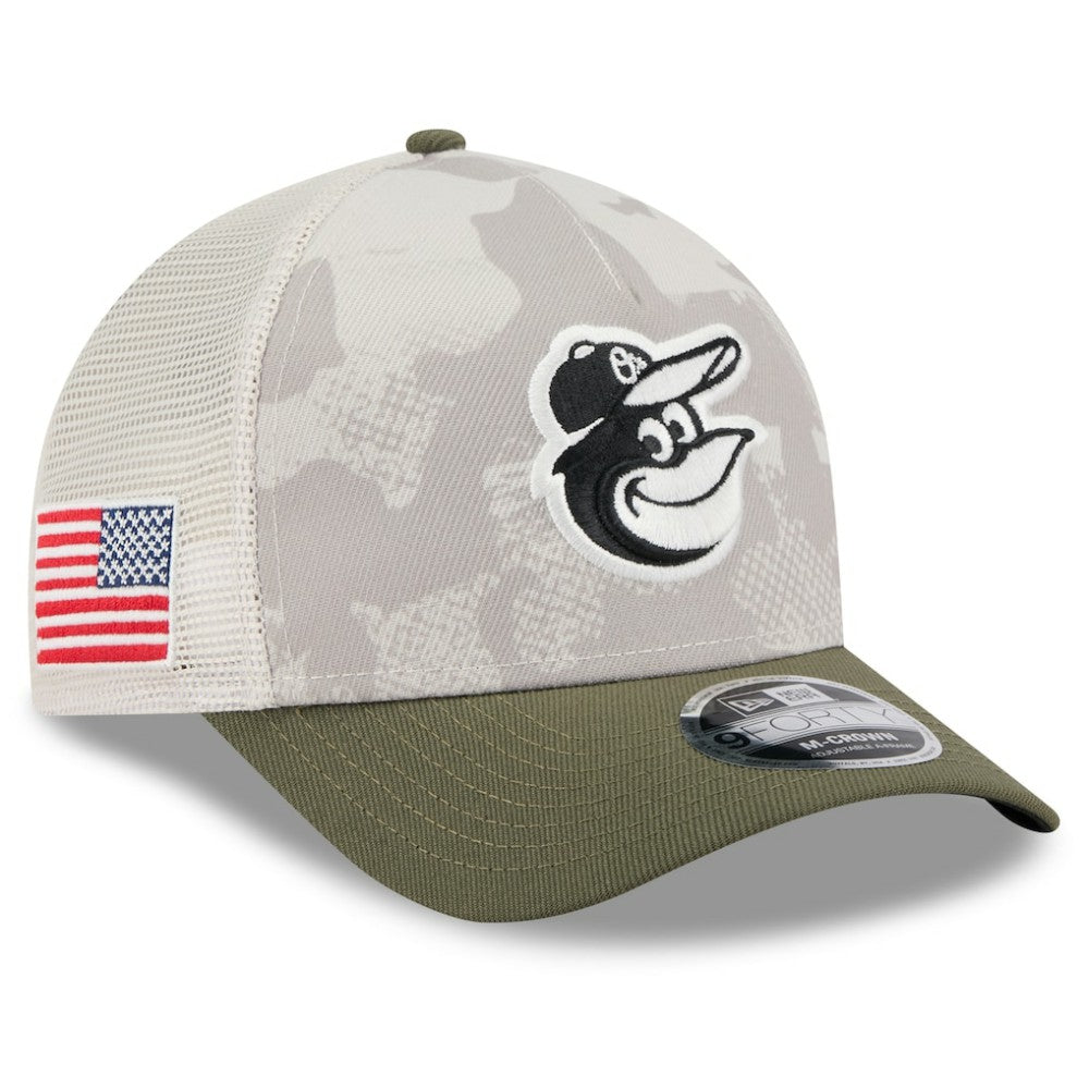 MLB Baltimore Orioles New Era 2025 Armed Forces Day 9FORTY M-Crown A-Frame Adjustable Hat