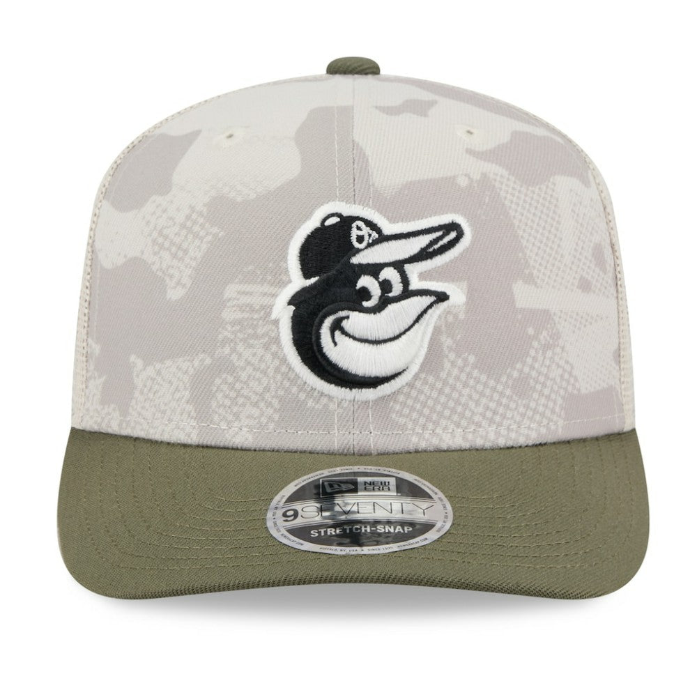 MLB Baltimore Orioles New Era 2025 Armed Forces Day 9SEVENTY Stretch-Snap Hat