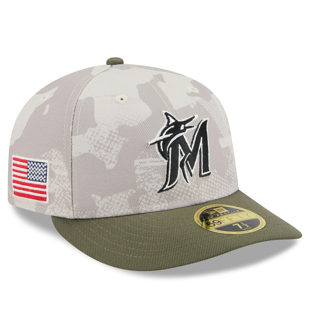 MLB Miami Marlins New Era 2025 Armed Forces Day Low Profile 59FIFTY Fitted Hat