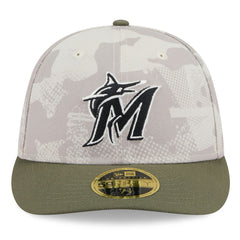 MLB Miami Marlins New Era 2025 Armed Forces Day Low Profile 59FIFTY Fitted Hat