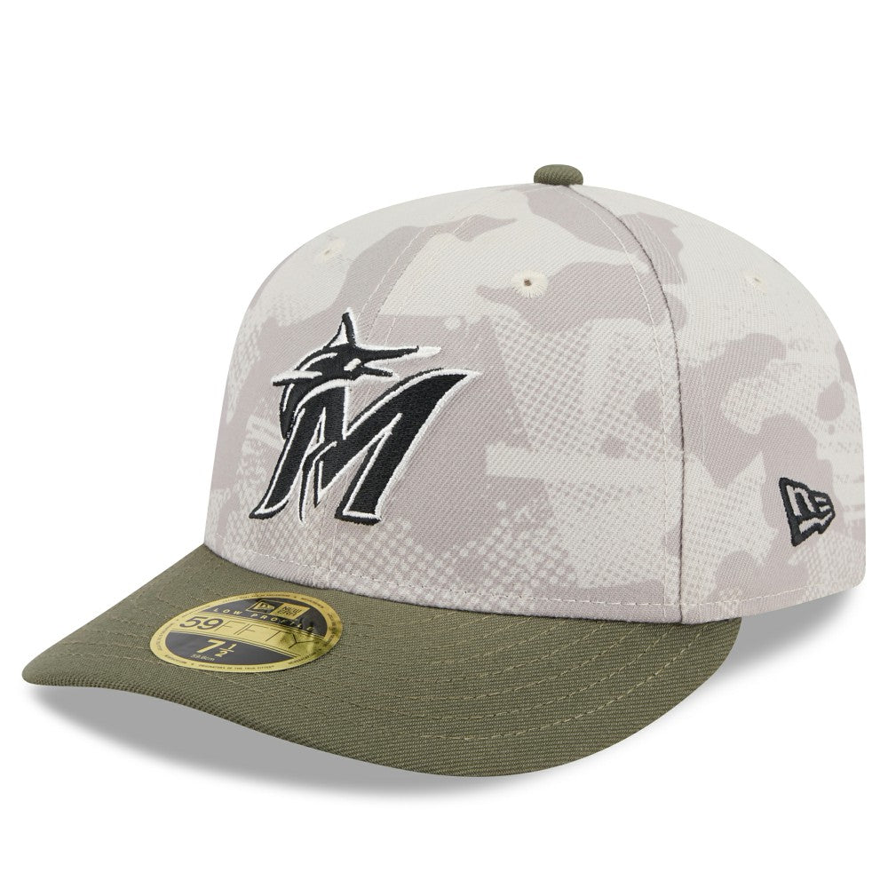 MLB Miami Marlins New Era 2025 Armed Forces Day Low Profile 59FIFTY Fitted Hat