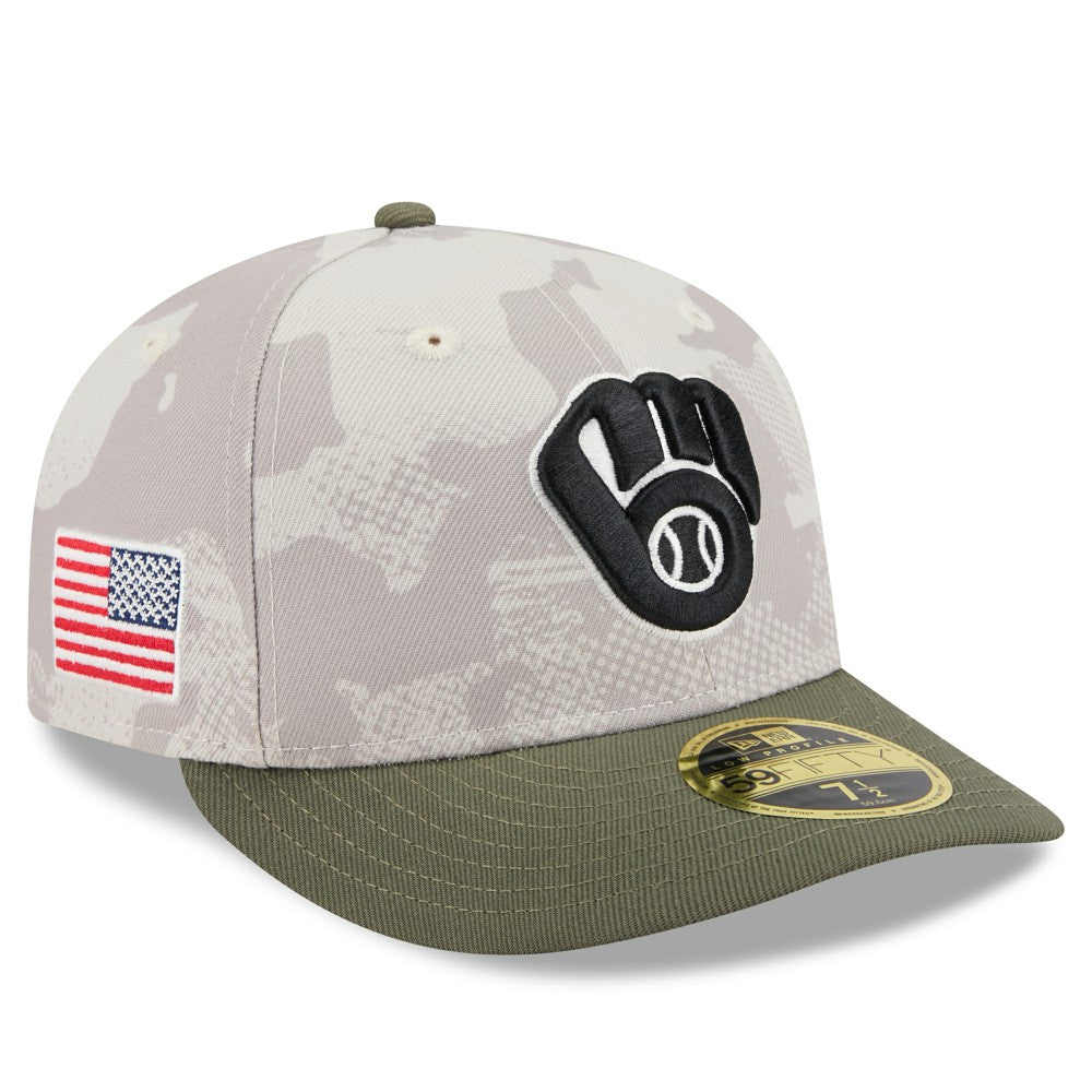 MLB Milwaukee Brewers New Era 2025 Armed Forces Day Low Profile 59FIFTY Fitted Hat