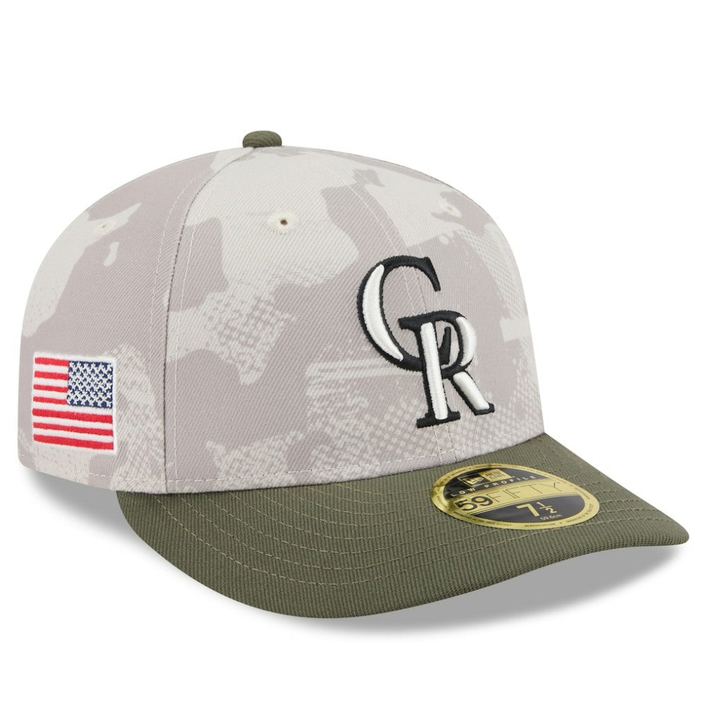 MLB Colorado Rockies New Era 2025 Armed Forces Day Low Profile 59FIFTY Fitted Hat