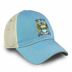 Manchester City 1863FC Retro Tea Washed Vintage Trucker Adjustable Hat -  Sky Blue