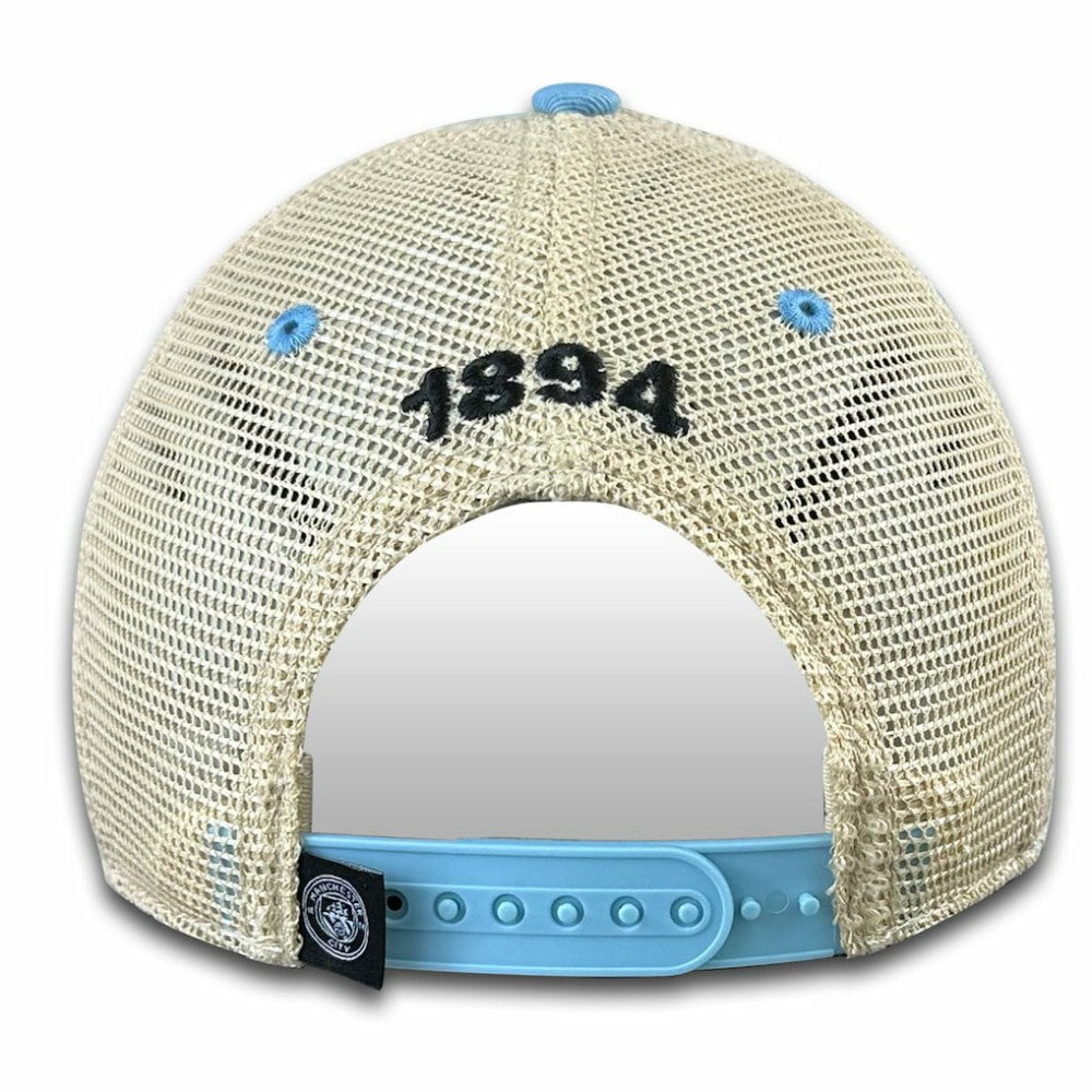 Manchester City 1863FC Retro Tea Washed Vintage Trucker Adjustable Hat -  Sky Blue