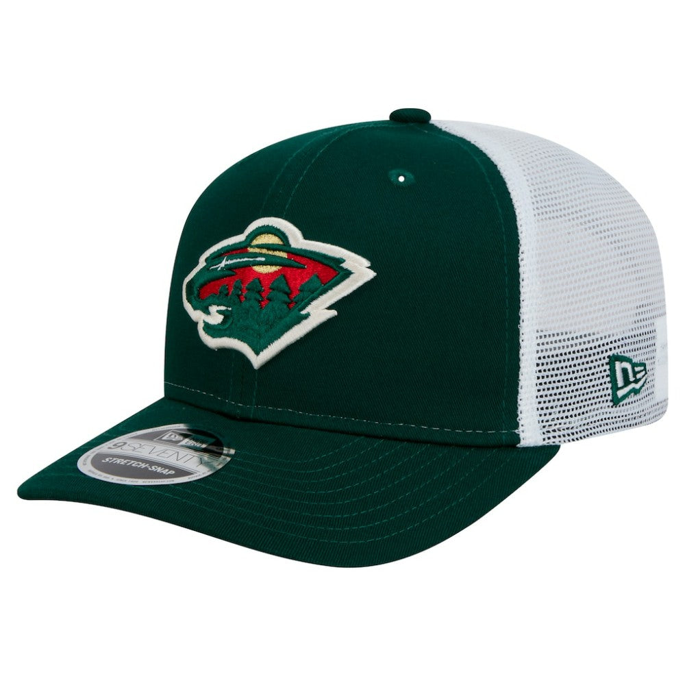 NHL Green Minnesota Wild New Era Core Trucker 9SEVENTY Stretch-Snap Hat