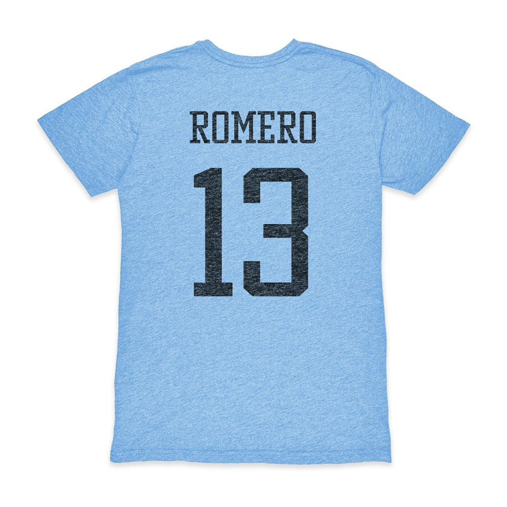 Cristian Romero Argentina National Team 1863FC Player Vintage Tri-Blend T-Shirt -  Light Blue
